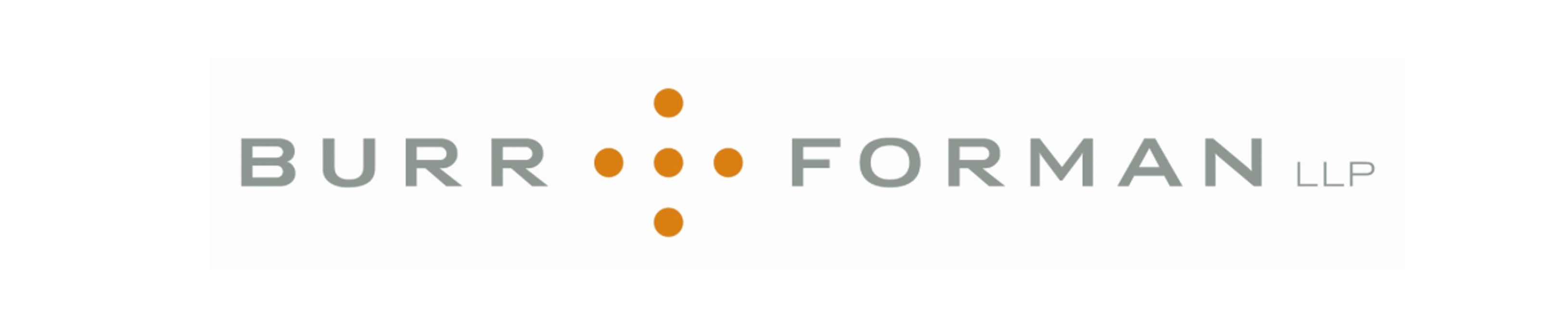 BurrFormanLogo Burr Forman logo in gray and orange on a white background