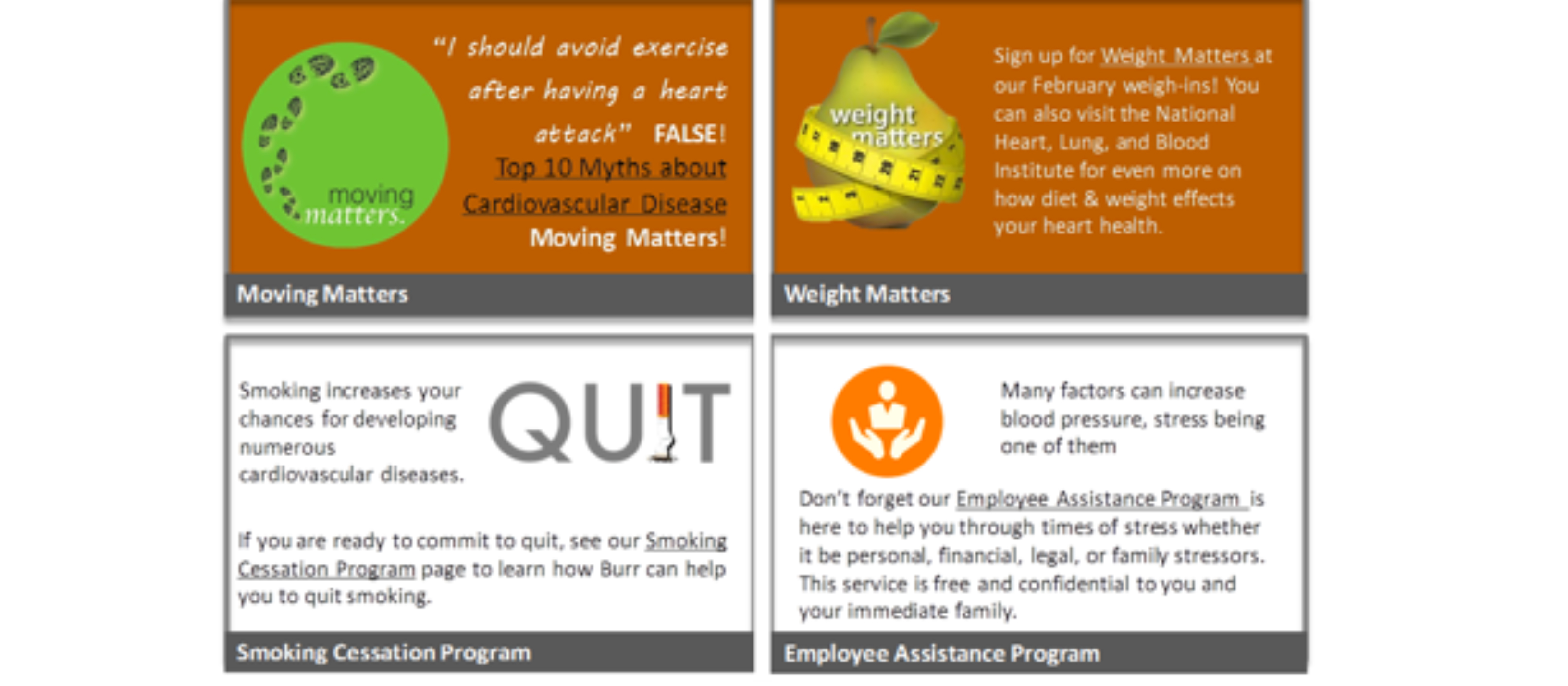 FLAYLD_Health+Wellness_BurrForman_HealthGraphics A collage of Burr Forman health graphics