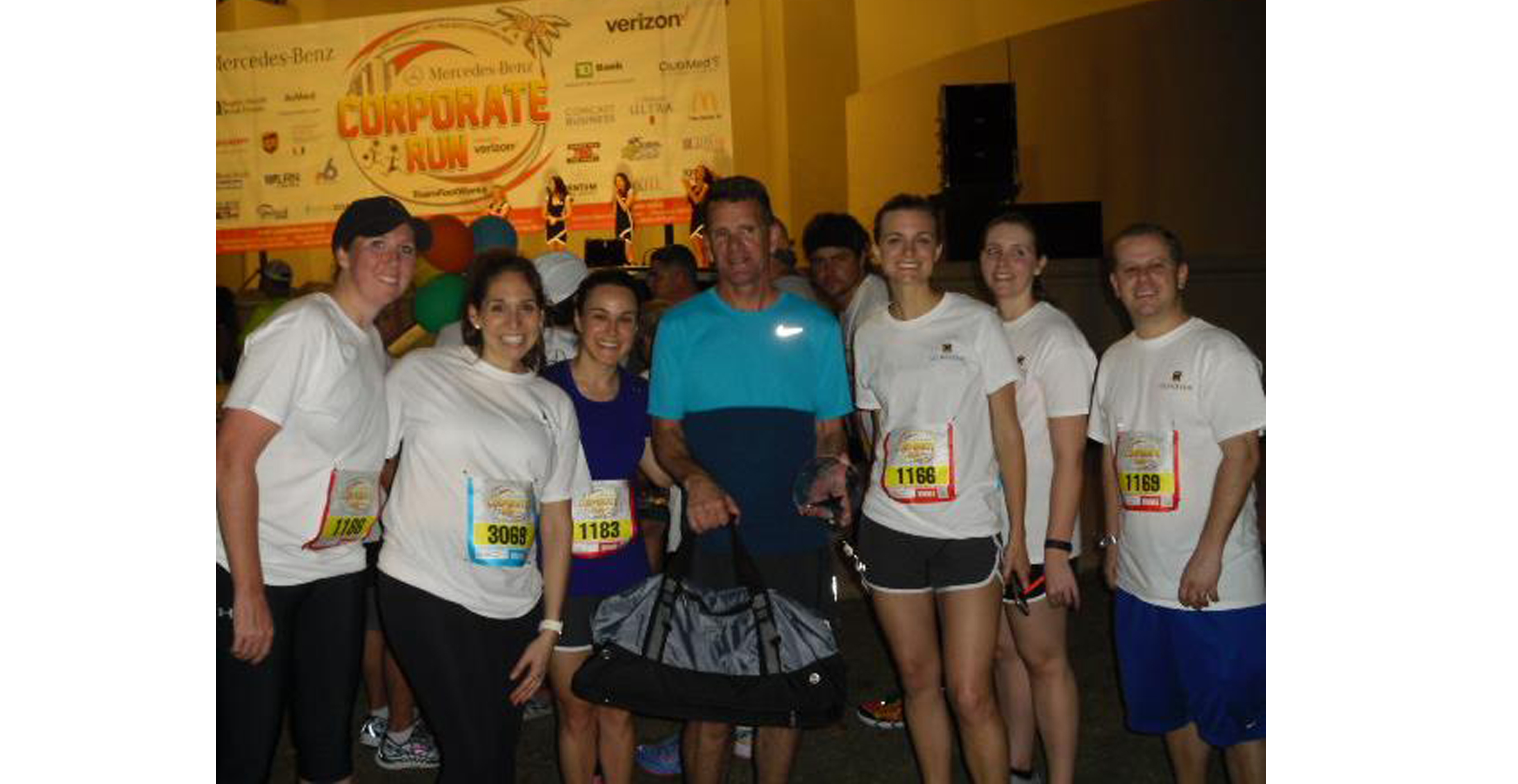 Group of people attending a corporate run