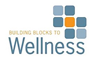 BuildingBlockstoWellness Building blocks to wellness, orange and blue blocks with text