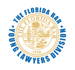 FLAYLD_Seal Yellow and blue, Florida State seal with The Florida Bar Young Laywers Division in Blue text around yellow state seal
